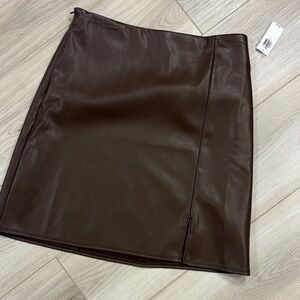 Old Navy chocolate brown fake leather skirt